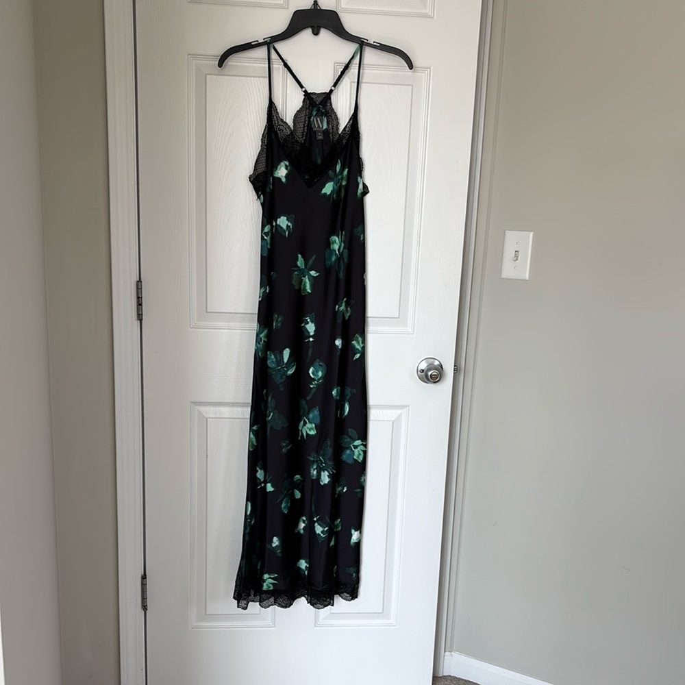 Worthington Black and Green Slip Maxi Dress